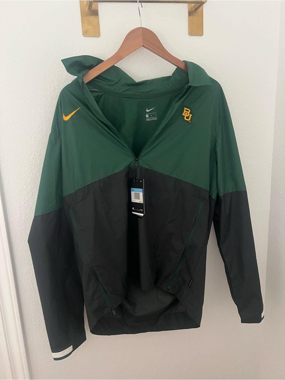 Nike Green and Black Baylor Windbreaker Jacket